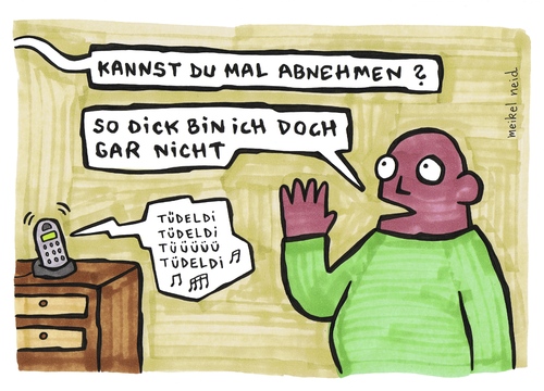 Cartoon: abnehmen (medium) by meikel neid tagged abnehmen,telefon,anruf,klingeln,diät