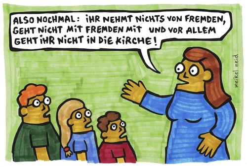 Cartoon: belehrung (medium) by meikel neid tagged kirche,missbrauch,priester,kinder,katholisch