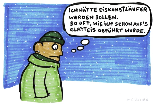 Cartoon: eiskunstläufer (medium) by meikel neid tagged glatteis,eiskunstläufer,eis,schnee