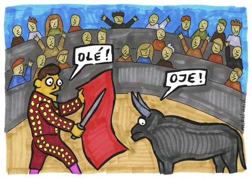 Cartoon: oje (medium) by meikel neid tagged stier,stierkampf,torero,matador,arena,tier