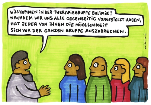 Cartoon: sich mal richtig ausbrechen (medium) by meikel neid tagged essstörung,bulimie,sprechen,brechen,kotzen,therapie,krankheit