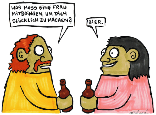 Cartoon: Traumfrau (medium) by meikel neid tagged bier,mann,frau,beziehung,eigenschaften