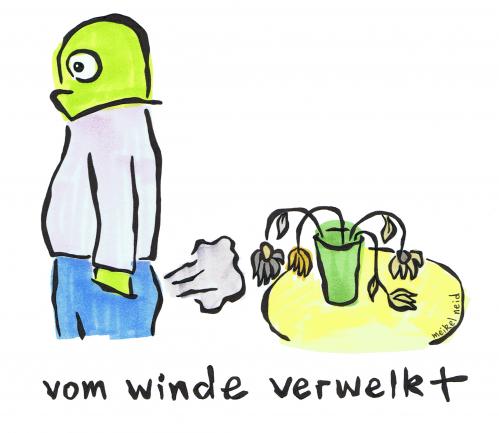 Cartoon: verwelkt (medium) by meikel neid tagged film,vom,winde,verweht,verwelkt,muss,sein,meikel,neid