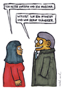 Cartoon: Christin (small) by meikel neid tagged christentum,islam,atheismus,glaube,gott,religion