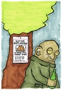 Cartoon: Kotze vermisst (small) by meikel neid tagged katze,tier,kotze,baum,zettel,steckbrief