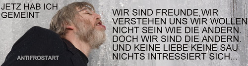 Cartoon: artbezogen  artkrank  mittellos (medium) by ANTIFROSTBERN tagged umgänglich,spruchbezogen,mittellos