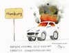 Cartoon: Ermittlungen gegen Porsche (small) by Bernd Ötjen tagged ermittlungen,porsche,cayenne,abgas,skandal,volkswagen,manipulation,diesel,fahrzeug,betrug,audi,motor,abgaswerte,hamburg,zerstörung,brandstiftung,g20,schaden,schwarzer,block,polizei