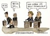 Cartoon: Stimmungsmacher (small) by Bernd Ötjen tagged stimmungsmacher,spd,cdu,tv,duell,langeweile,frank,walter,steinmeier,angela,merkel,zdf,rtl,ard,studio,schlafen,quoten,provozieren