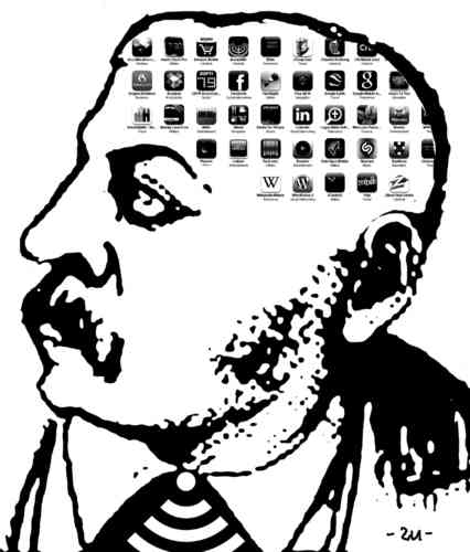 Cartoon: Apps (medium) by zu tagged brain,apps,mobile