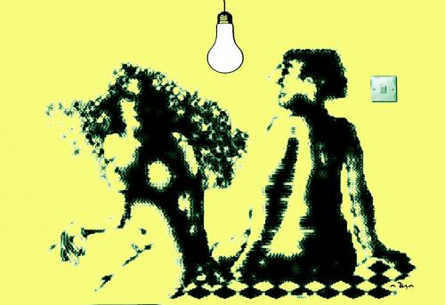 Cartoon: bulb (medium) by zu tagged bulb,lovers