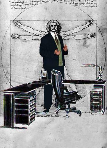 Cartoon: Business man (medium) by zu tagged leonardo,vitruvian