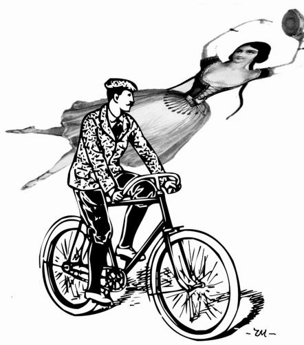 Cartoon: cyclist (medium) by zu tagged bike,mind,cyclist