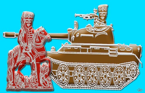 Cartoon: Gingerbread (medium) by zu tagged gingerbread,hussar,tank