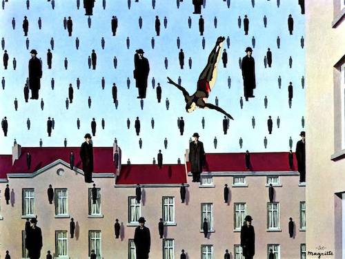 Cartoon: Golconda (medium) by zu tagged golconda,magritte,flipflap,diving