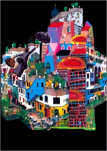 Cartoon: Hundertwasser (medium) by zu tagged mary,poppins