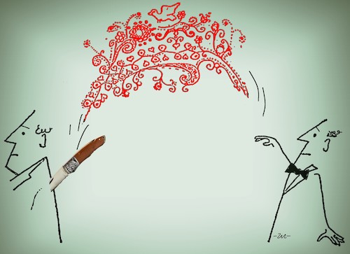 Cartoon: Intrigue (medium) by zu tagged intrigue,knifethrower
