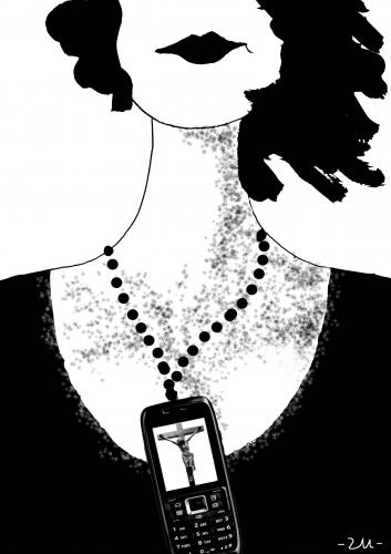 Cartoon: Mobile (medium) by zu tagged mobile,christ,mode