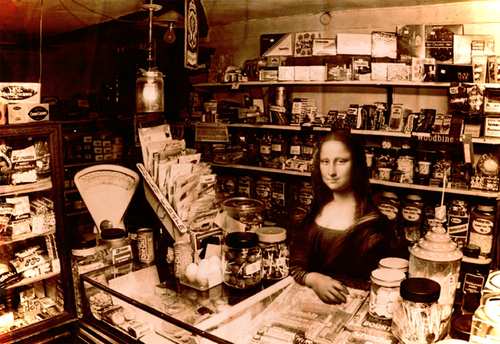 Cartoon: Old Shop (medium) by zu tagged shop,mona,lisa,leonardo