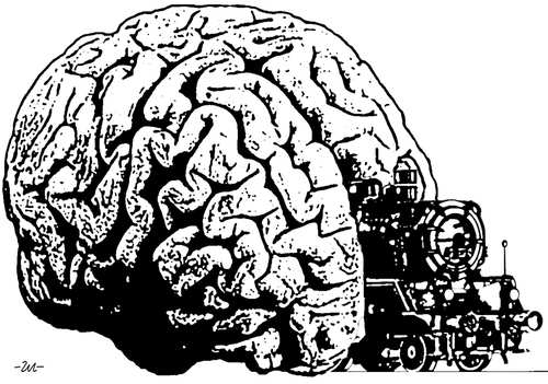 Cartoon: railway (medium) by zu tagged brain,train,railway