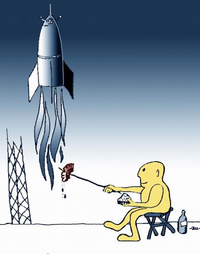Cartoon: rocket (medium) by zu tagged rocket,bbq