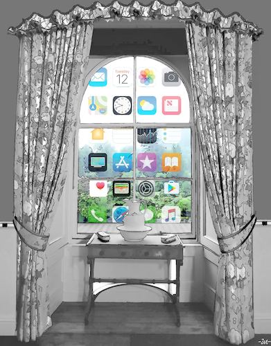 Cartoon: Window (medium) by zu tagged window,apps,curtain