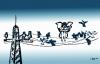 Cartoon: birds (small) by zu tagged birds,electricity