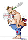 Cartoon: John McCain Supporter (small) by georgiaart tagged mccain,republicans,ignorance,cretins,redneck