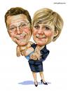 Cartoon: Angie Merkel  Guido Westerwelle (small) by galleryy tagged caricature,painting,comic,politics,fdp,cdu,bundestagswahl