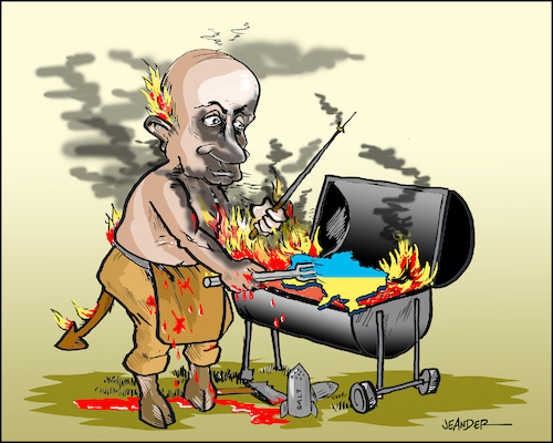 Cartoon: Burned (medium) by jeander tagged putin,ukraine,war,putin,ukraine,war