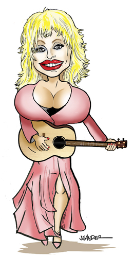 Cartoon: Dolly Parton (medium) by jeander tagged dolly,parton,singer,actress,musician,artist,dolly,parton,singer,actress,musician,artist