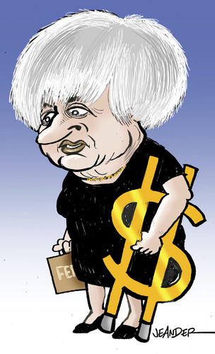 Cartoon: Janet Yellen (medium) by jeander tagged janet,yellen,fed,janet,yellen,fed