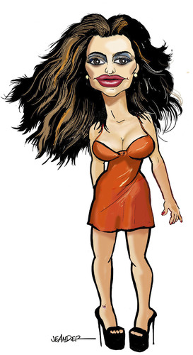 Cartoon: Penelope Cruz (medium) by jeander tagged penelope,cruz,actor,filmstar,penelope,cruz,actor,filmstar