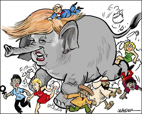 The bull in the china shop By jeander | Politics Cartoon | TOONPOOL