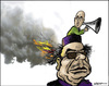 Cartoon: Gaddafi and son (small) by jeander tagged gadaffi gaddafi khaddaffi libya democracy revolution terror
