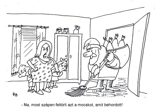 Cartoon: clean up! (medium) by rakbela tagged santa,claus,mikulas,noel,clean,order,up,ded