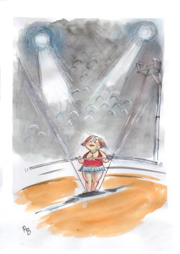 Cartoon: tight-rope walker (medium) by rakbela tagged rb,circus
