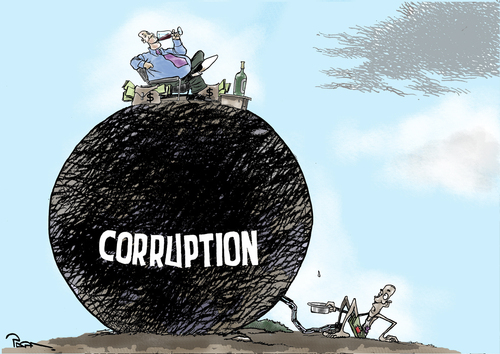 Corruption power By Popa | Politics Cartoon | TOONPOOL