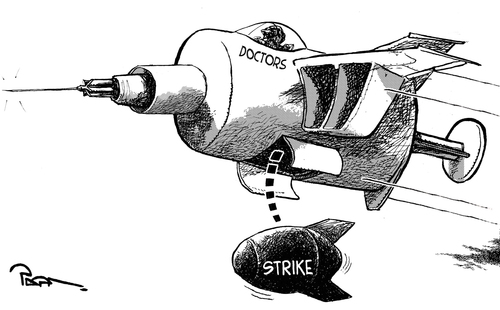 Doctors strike By Popa | Politics Cartoon | TOONPOOL