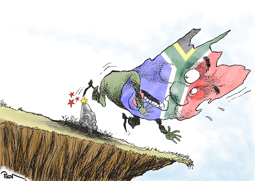 Stumbling Block in South Africa By Popa | Politics Cartoon | TOONPOOL