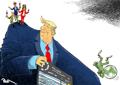 Cartoon: Trump cronies and tariffs (medium) by Popa tagged trump,tariffs