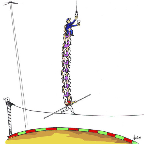 Cartoon: Le Cirque (medium) by mseveri tagged bubble,chaning,cirque,circo