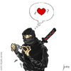 Cartoon: Ninja in love (small) by mseveri tagged ninja,in,love