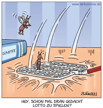 Cartoon: glück (medium) by pentrick tagged lotto,glück,luck,mücke,mosquito,schlank,slim,animals,tiere,