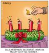 Cartoon: advent (small) by pentrick tagged advent kerzen kranz feuer fire candle mut courage gerd bökesch xmas tank comics tankcomics cartoon