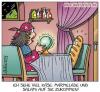 Cartoon: rosige zukunft (small) by pentrick tagged wahrsagerin,fortuneteller,bread,brot,
