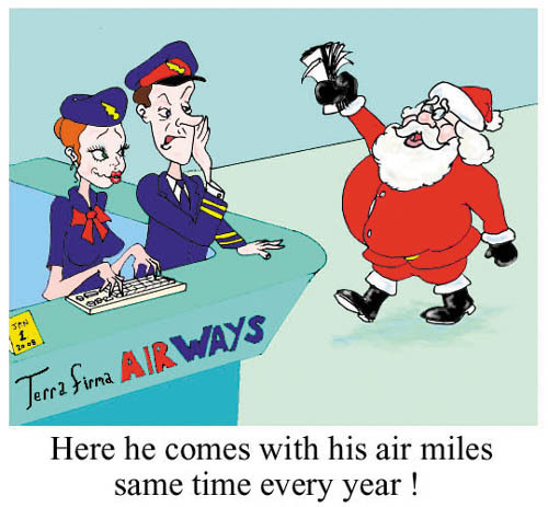 Cartoon: Air miles (medium) by andybennett tagged airways,firma,terra,miles,air,santa,christmas