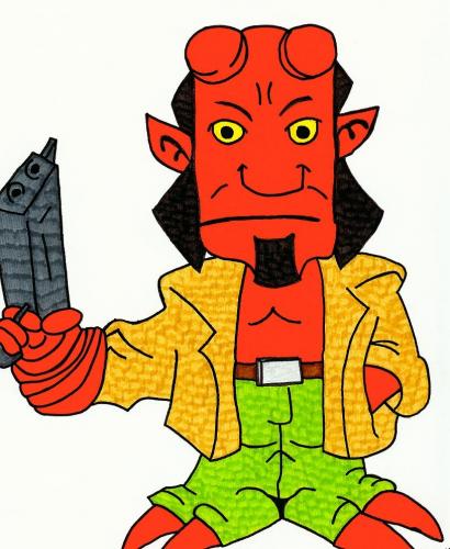 Cartoon: Hellboy 2 (medium) by spotty tagged hellboy