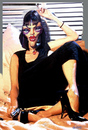 Cartoon: UMA THURMAN REALISTIC CARTOON (small) by GOYET tagged uma,thurman,pulp,fiction,tarantino