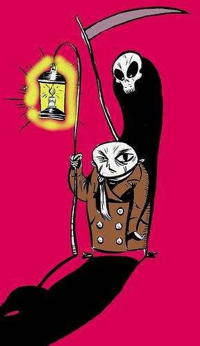 Cartoon: CON LA MUERTE EN LOS TALONES (medium) by Jorge Fornes tagged ailustration