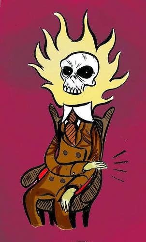 Cartoon: PROFESSOR SKULL (medium) by Jorge Fornes tagged ilustration